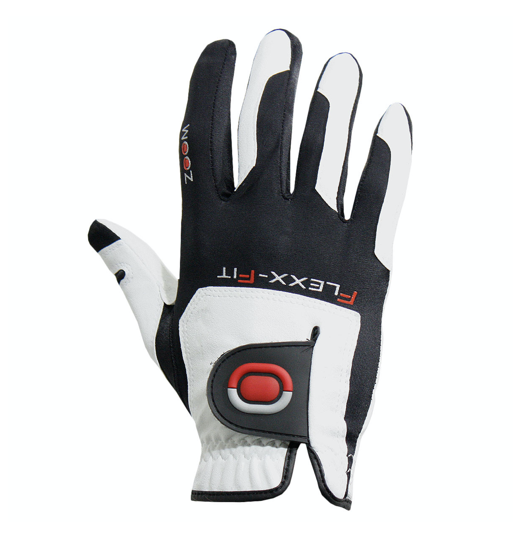ZOOM TOUR WHITE+BLACK+RED LEATHER GOLF GLOVE